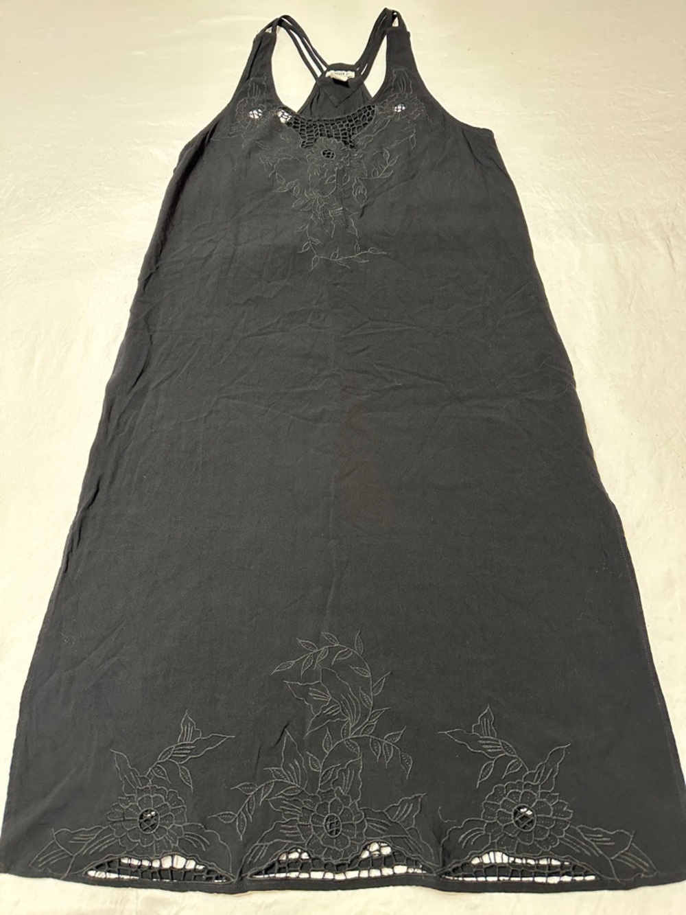 Forever 21 Black Maxi Dress with Embroidered Detail
